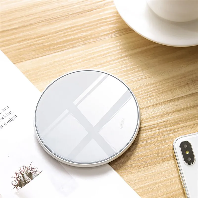 ROCK Metal 15W 10W Wireless Charger Mirror Fast Charging for iPhone 8 X XR XS Max Samsung S10 S9 Desktop Wireless Charger Pad