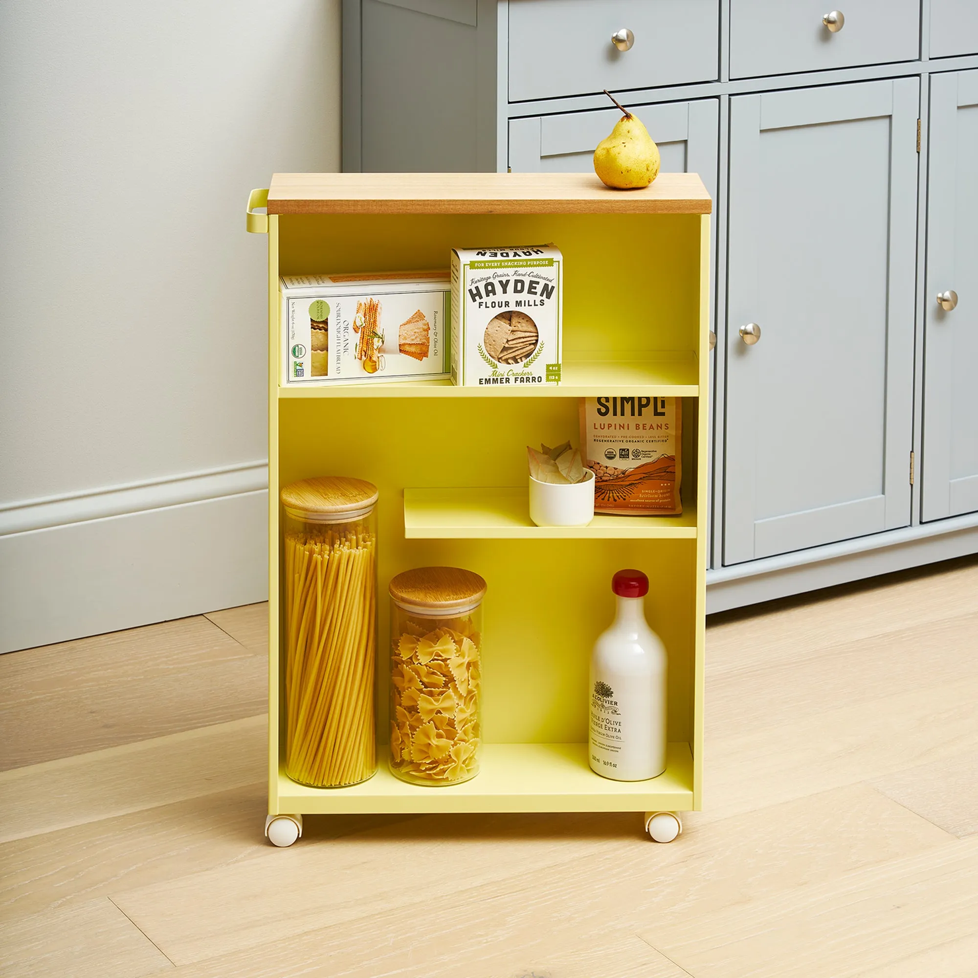 Rolling Storage Cart (27" H)  - Steel - Yellow Pear