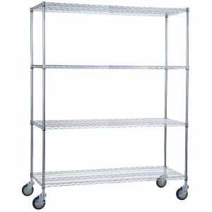 Rolling Wire Shelving Cart 24 x 60 x 78 With Wire Shelves