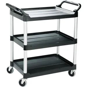 Rubbermaid® Service Cart - 34 x 19 x 38", Black