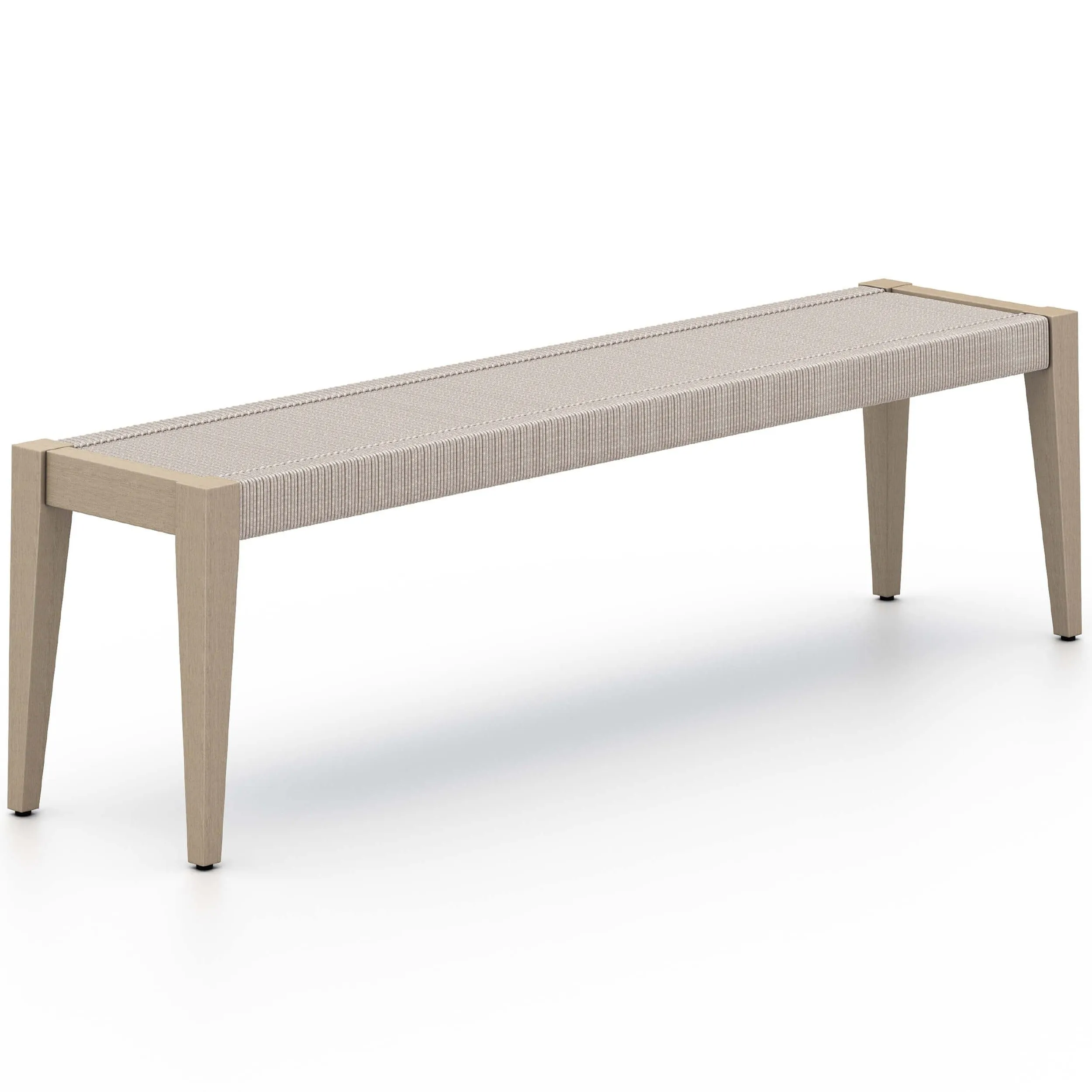 Sherwood Outdoor Dining Bench, Washed Brown