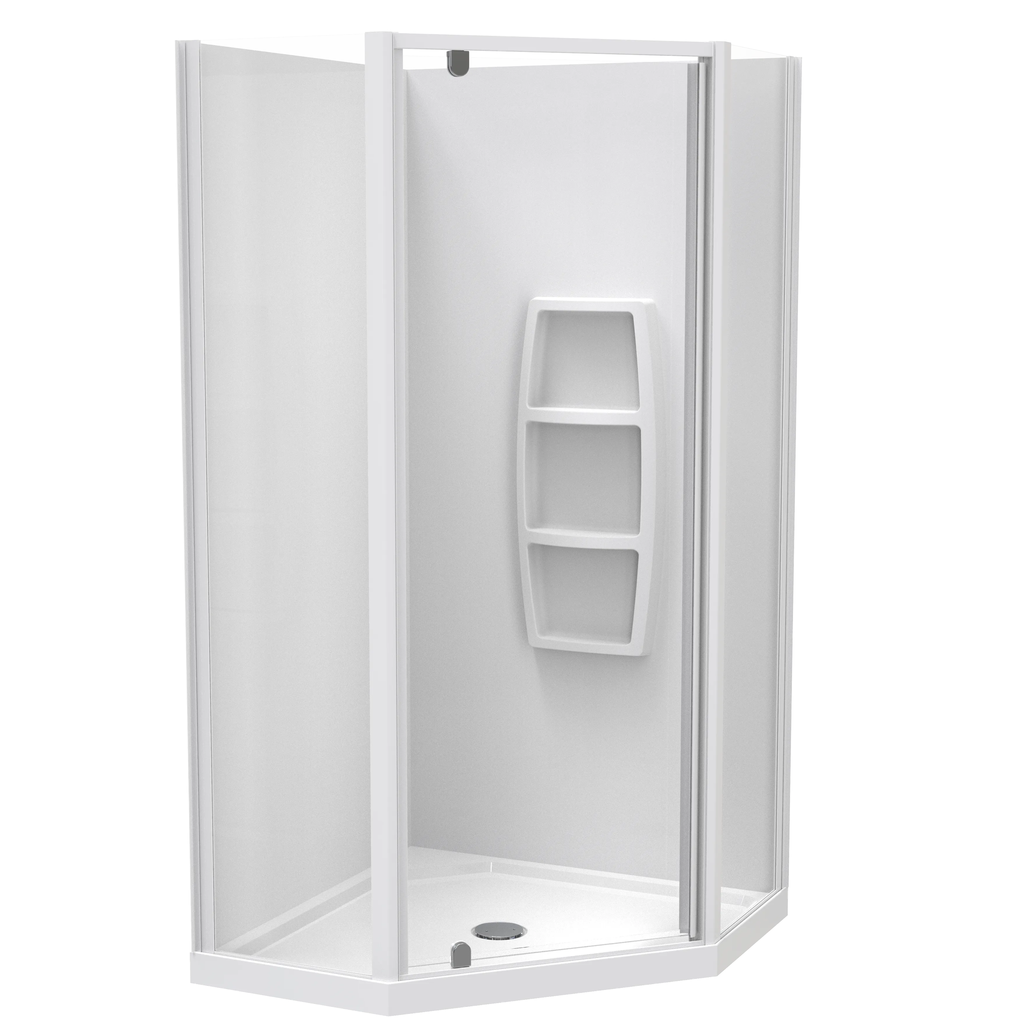 Sierra Angle Corner 2 Sided Pivot Door Acrylic Wall Shower