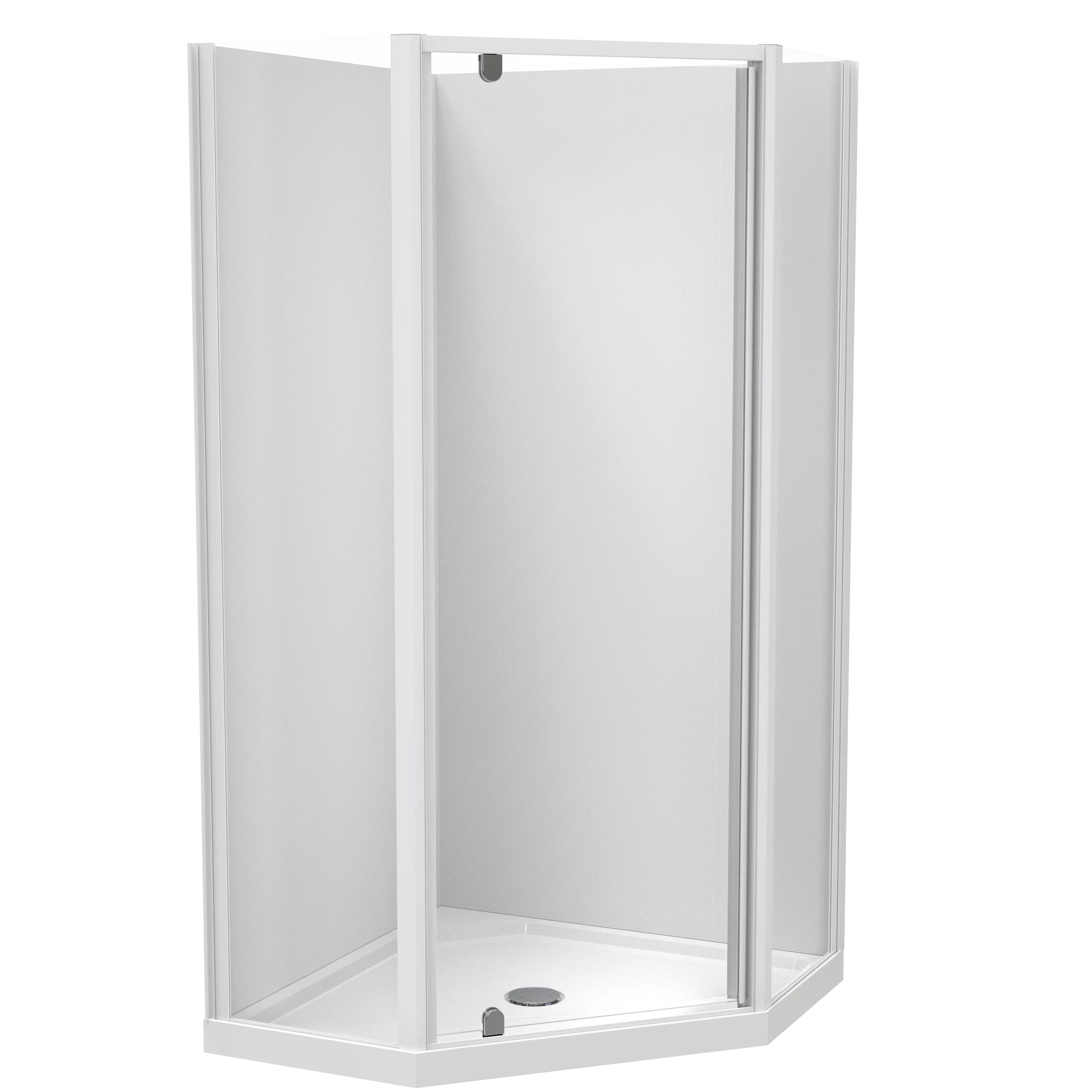 Sierra Angle Corner 2 Sided Pivot Door Acrylic Wall Shower