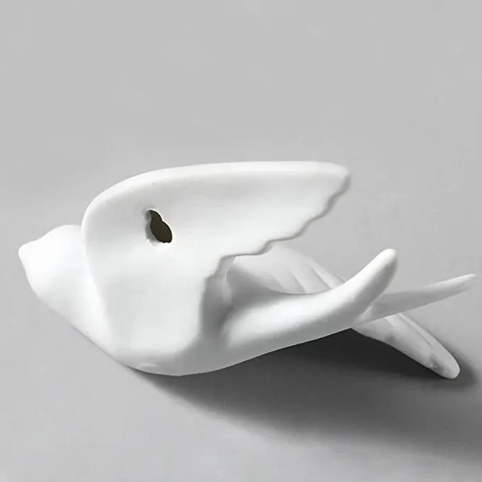 Small White Ceramic Wall Sparrows