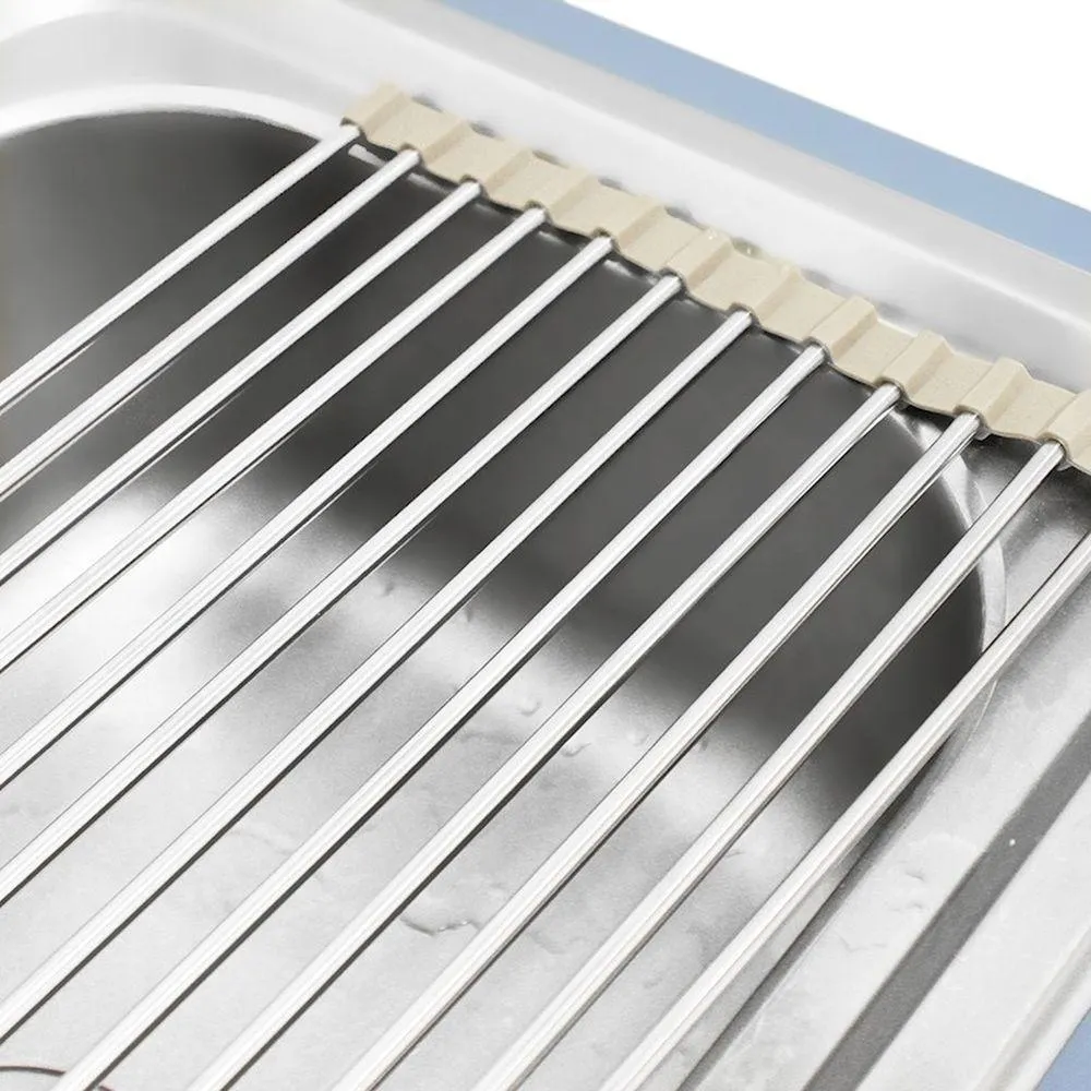 Stainless Steel Over Sink Roll Up Dish Rack