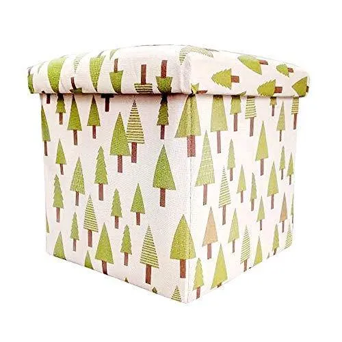 Sterling Stools for Sitting in Living Room Storage Stools for Sitting Storage Box for Toys of Kids - Little Tree Design Foldable Stool (30 x 30 x 30 cm)