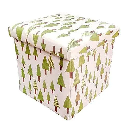 Sterling Stools for Sitting in Living Room Storage Stools for Sitting Storage Box for Toys of Kids - Little Tree Design Foldable Stool (30 x 30 x 30 cm)