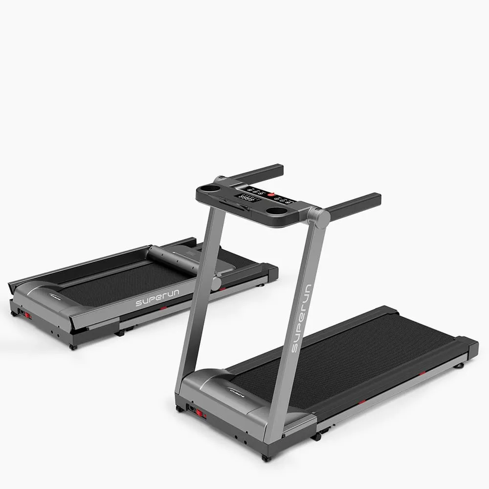 SupeRun® AS02 Inclined Foldable Smart 10 MPH Online Racing Treadmill Silver