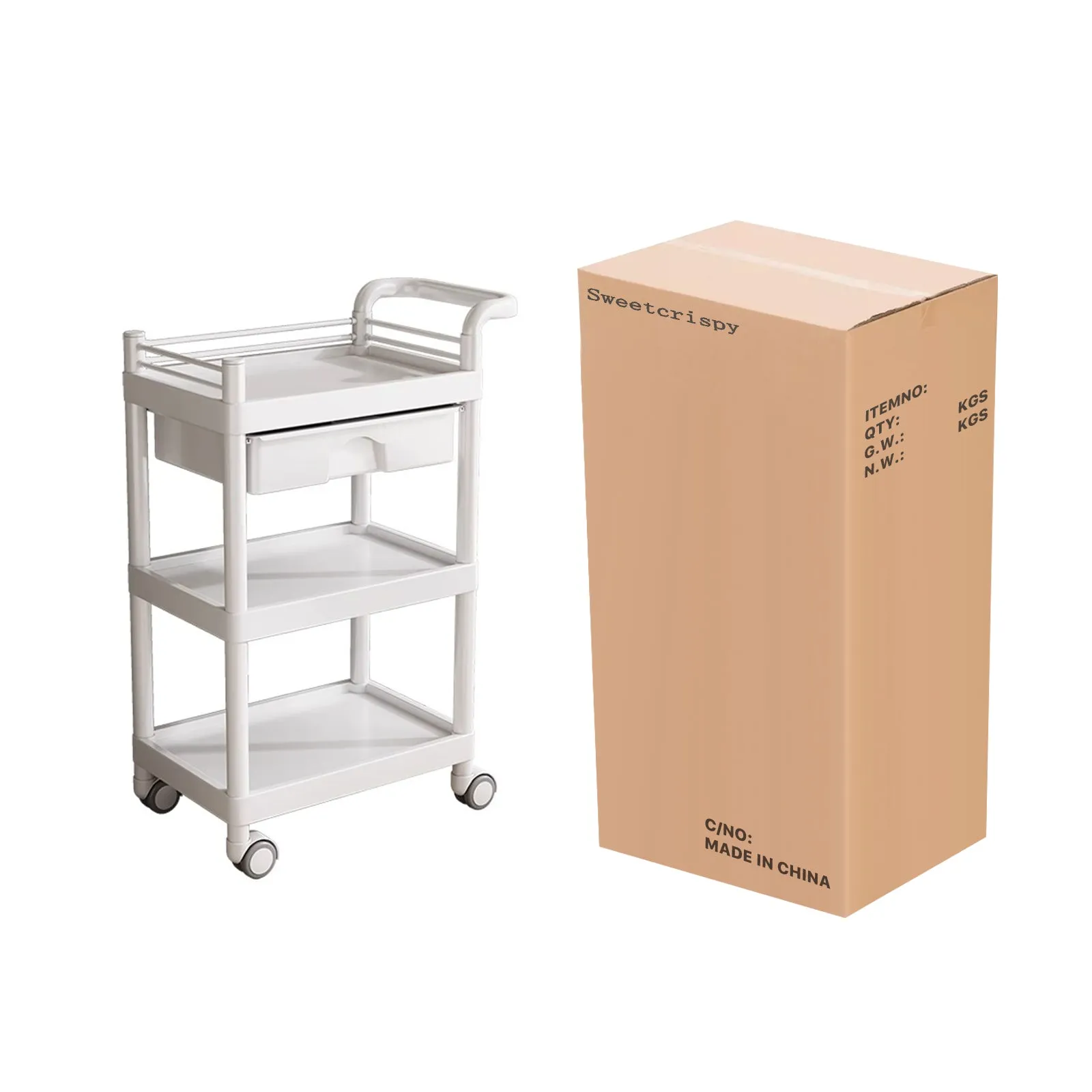 Sweetcrispy Plastic Service Cart For Restaurant Estates