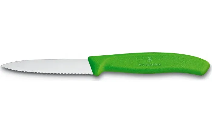 Victorinox Green Serrated Pointed Knife 3.25" 1pc