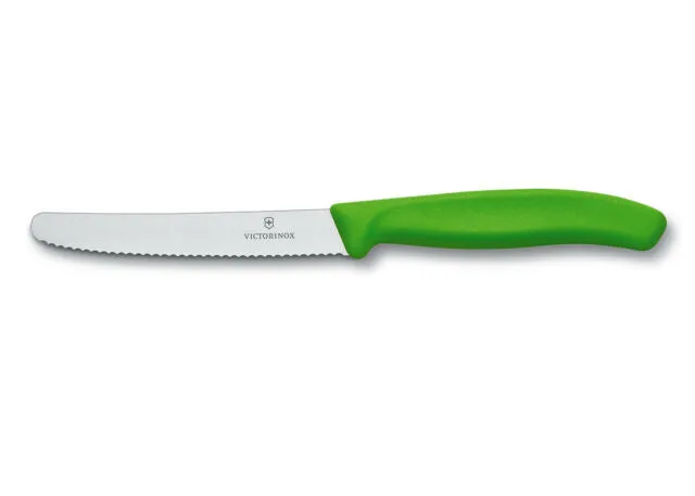 Victorinox Green Serrated Round Knife 4.25" 1pc